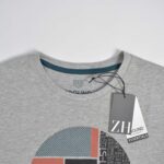 تیشرت نخی مردانه طوسی Ebound