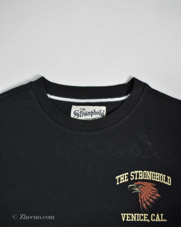 تیشرت نخی مردانه مشکی The stronghold