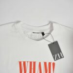 تیشرت نخی مردانه سفید طرحدار Wham