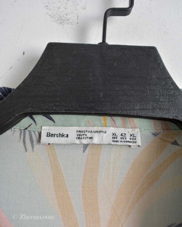 پیراهن هاوایی مردانه چند رنگ طرح برگ Bershka