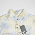 پیراهن هاوایی مردانه سفید طرح گل Batik bay