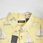 پیراهن هاوایی مردانه زرد طرح قایق Puritan