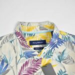 پیراهن هاوایی مردانه سفید طرح برگ Tommy bahama