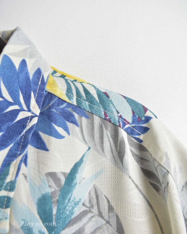 پیراهن هاوایی مردانه سفید طرح برگ Tommy bahama