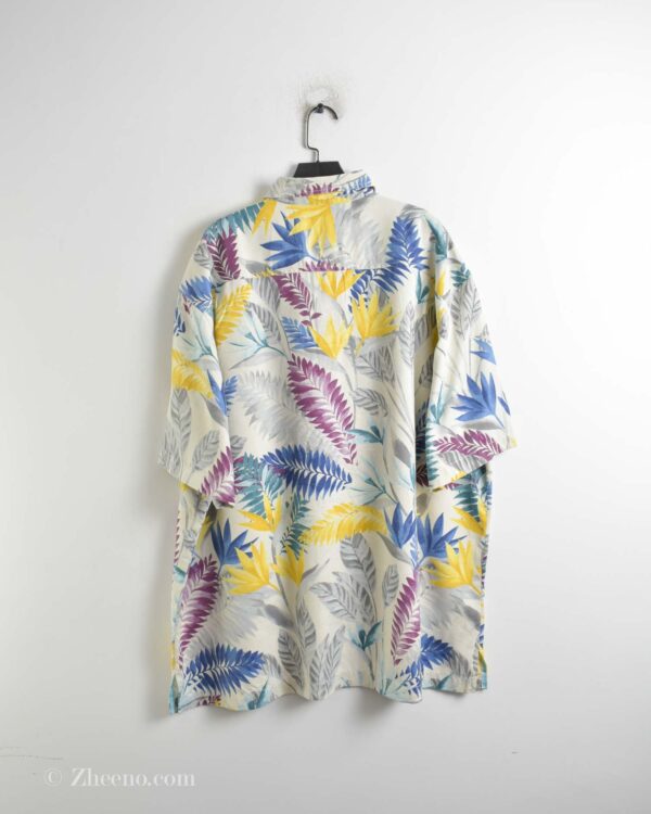 پیراهن هاوایی مردانه سفید طرح برگ Tommy bahama