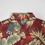 پیراهن هاوایی مردانه زرشکی طرح گل Campia