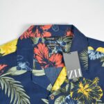 پیراهن هاوایی مردانه سرمه ای طرح گل George