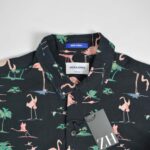 پیراهن هاوایی مردانه مشکی طرح فلامینگو Jack&Jones