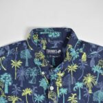 پیراهن هاوایی مردانه سرمه ای طرح نخل Trunks