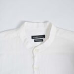 پیراهن لینن مردانه یقه گرد سفید LC waikiki basic