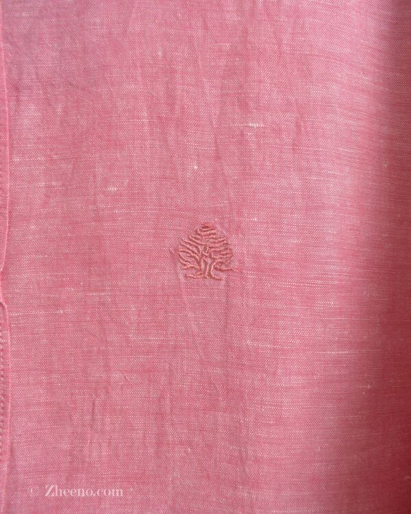 پیراهن لینن مردانه یقه گرد صورتی Linen collection