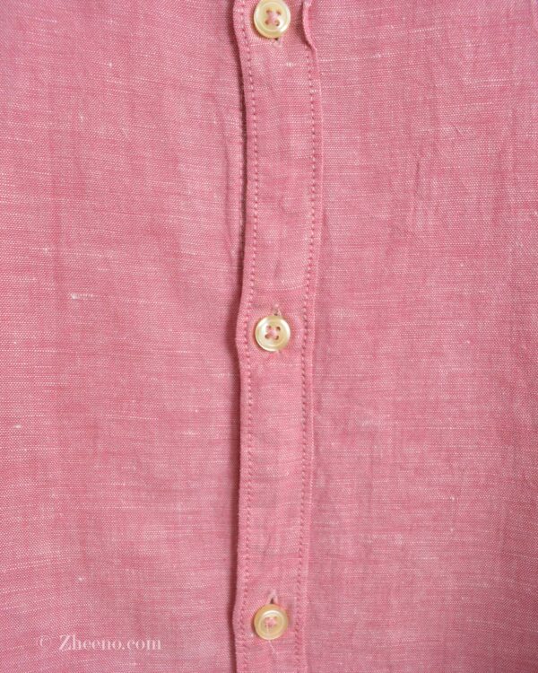 پیراهن لینن مردانه یقه گرد صورتی Linen collection