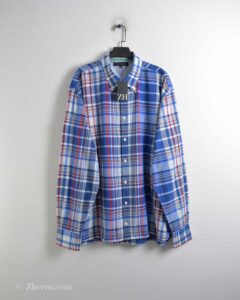 پیراهن نخی مردانه شطرنجی آبی Tommy Hilfiger