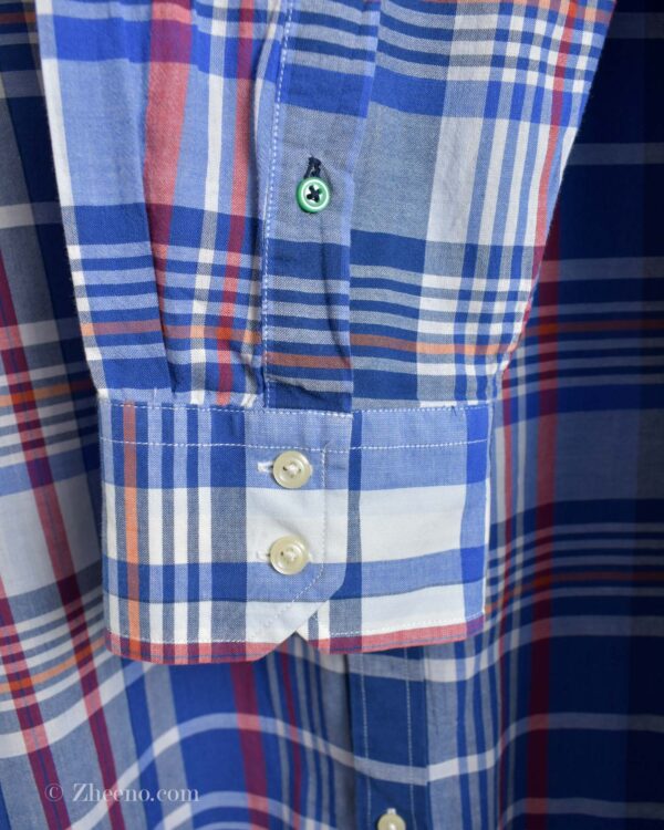 پیراهن نخی مردانه شطرنجی آبی Tommy Hilfiger