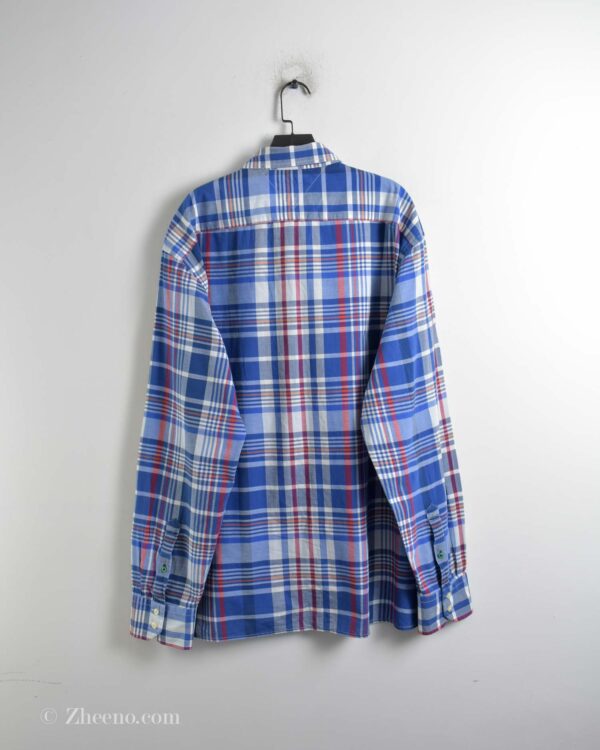 پیراهن نخی مردانه شطرنجی آبی Tommy Hilfiger