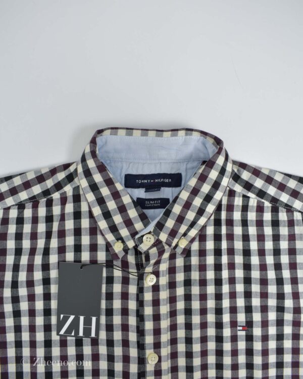 پیراهن نخی مردانه شطرنجی چند رنگ Tommy Hilfiger
