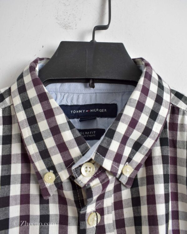 پیراهن نخی مردانه شطرنجی چند رنگ Tommy Hilfiger