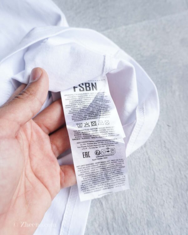 تیشرت نخی مردانه سفید Fsbn - Image 6