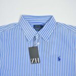 پیراهن نخی راه راه آستین بلند Polo