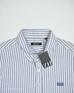 پیراهن نخی راه راه آستین بلند Hugo Boss