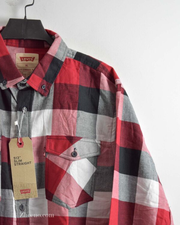 پیراهن نخی چهارخونه آستین بلند Levis