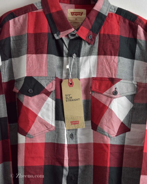 پیراهن نخی چهارخونه آستین بلند Levis