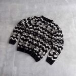 بافت وینتیج مشکی طرح دار