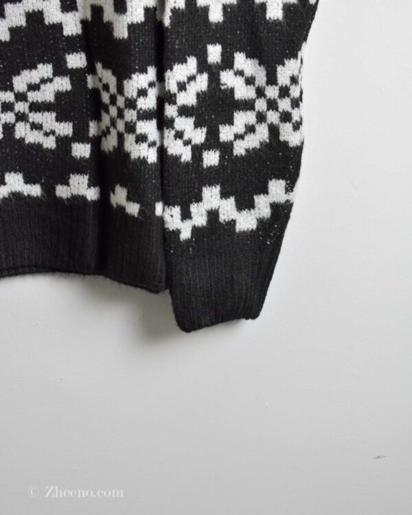 بافت وینتیج مشکی طرح دار - Image 6