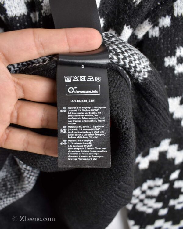 بافت وینتیج مشکی طرح دار - Image 7