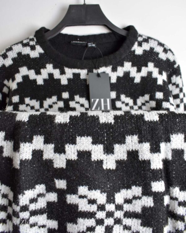 بافت وینتیج مشکی طرح دار - Image 8