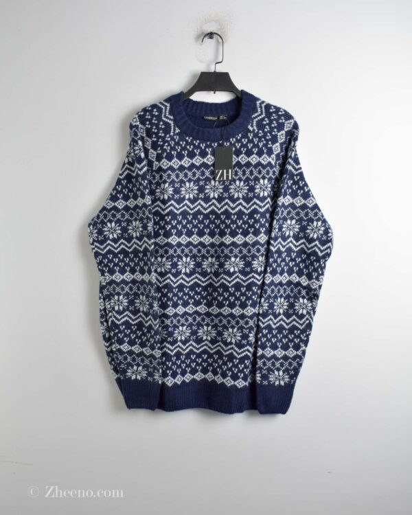 بافت وینتیج سرمه ای طرح دار - Image 3