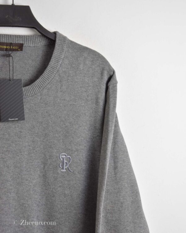 بافت یقه گرد طوسی Stefano Ricci