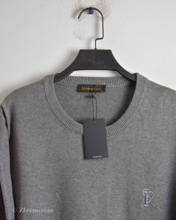 بافت یقه گرد طوسی Stefano Ricci