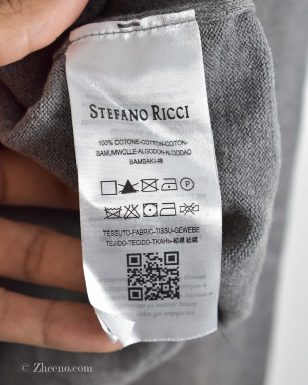 بافت یقه گرد طوسی Stefano Ricci