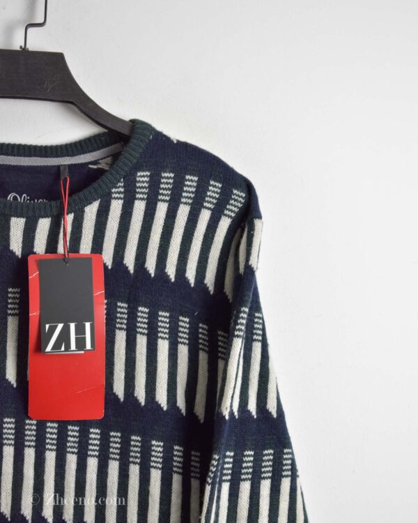 بافت یقه گرد طرح دار S.oliwen