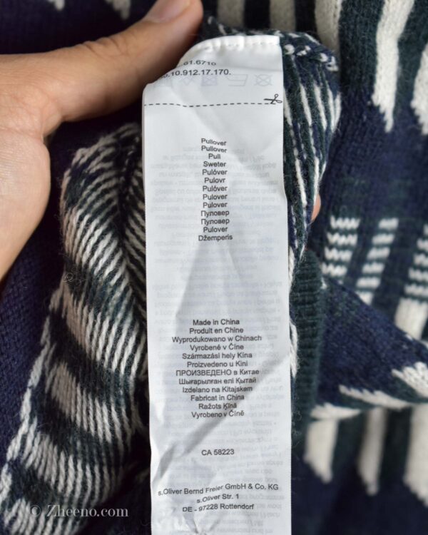 بافت یقه گرد طرح دار S.oliwen