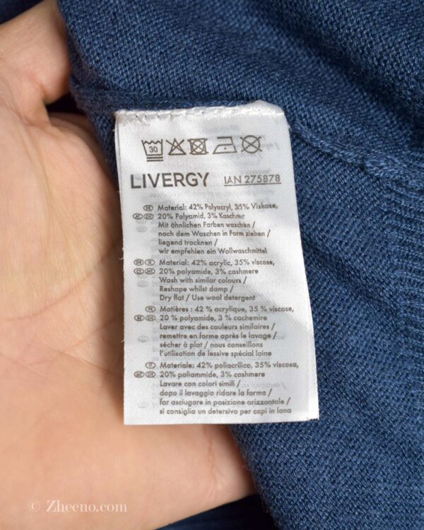 بافت یقه هفت سرمه ای Livergy