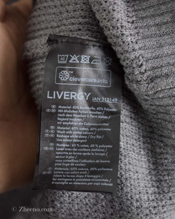 بافت دکمه دار طوسی Livergy