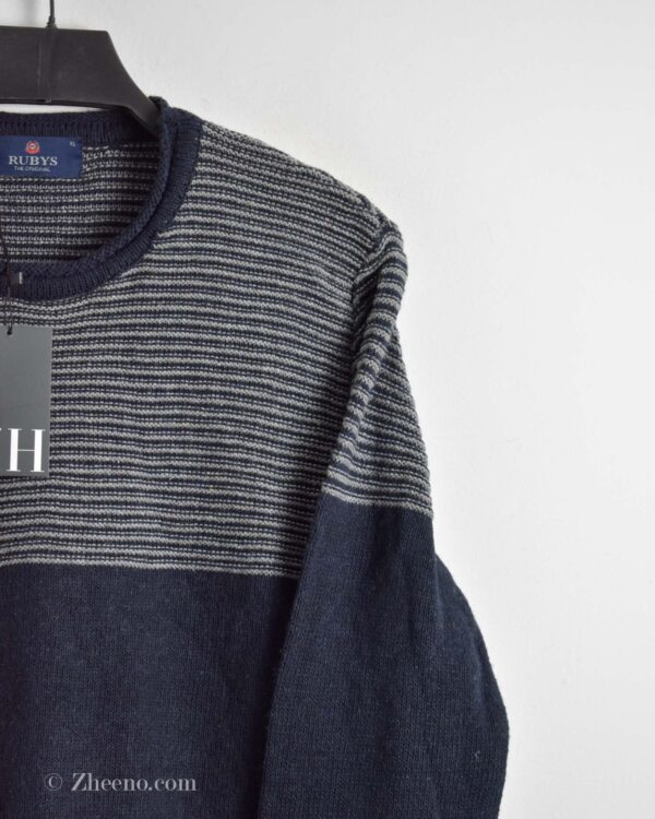 بافت یقه گرد سرمه ای تیره Rubys