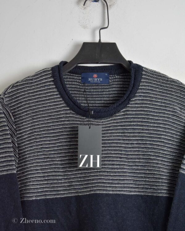 بافت یقه گرد سرمه ای تیره Rubys