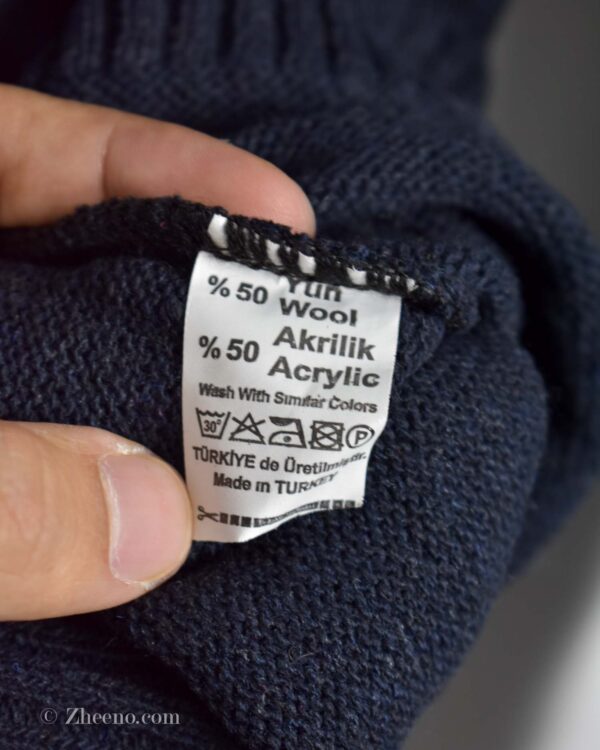 بافت یقه گرد سرمه ای تیره Rubys