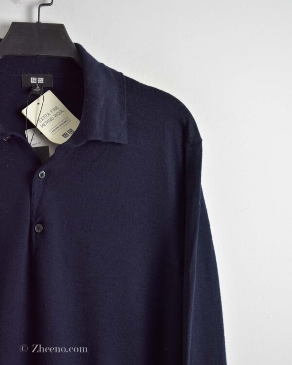 بافت سه دکمه سرمه ای تیره Uniqlo