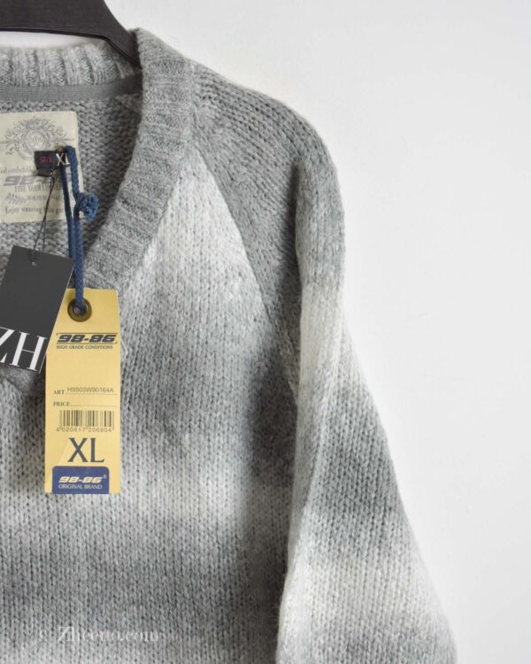 بافت درشت یقه هفت طوسی سفید 86-98