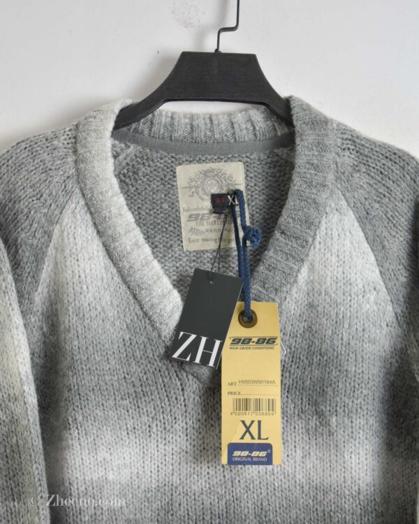 بافت درشت یقه هفت طوسی سفید 86-98