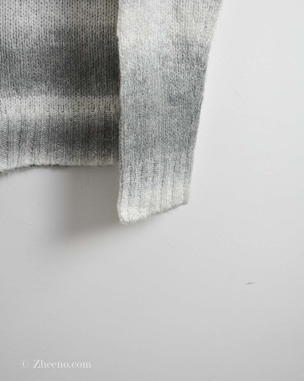 بافت درشت یقه هفت طوسی سفید 86-98