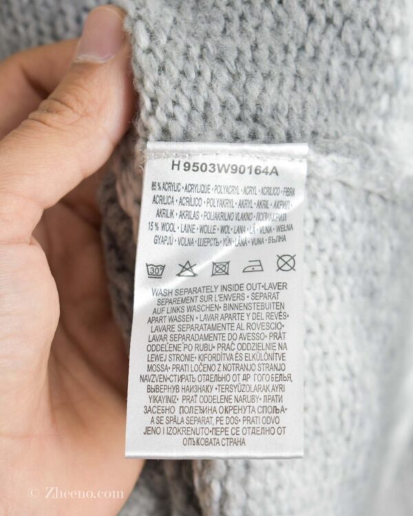 بافت درشت یقه هفت طوسی سفید 86-98