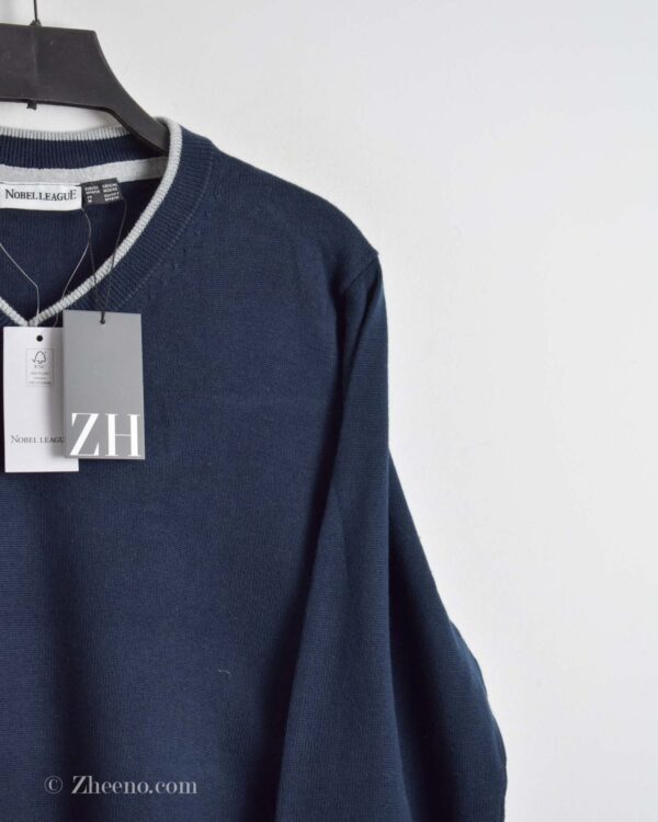 بافت سرمه ای یقه هفت ساده Nobel League