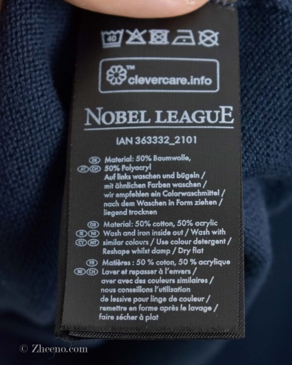 بافت سرمه ای یقه هفت ساده Nobel League