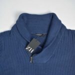 بافت یقه دار سرمه ای ساده Livergy