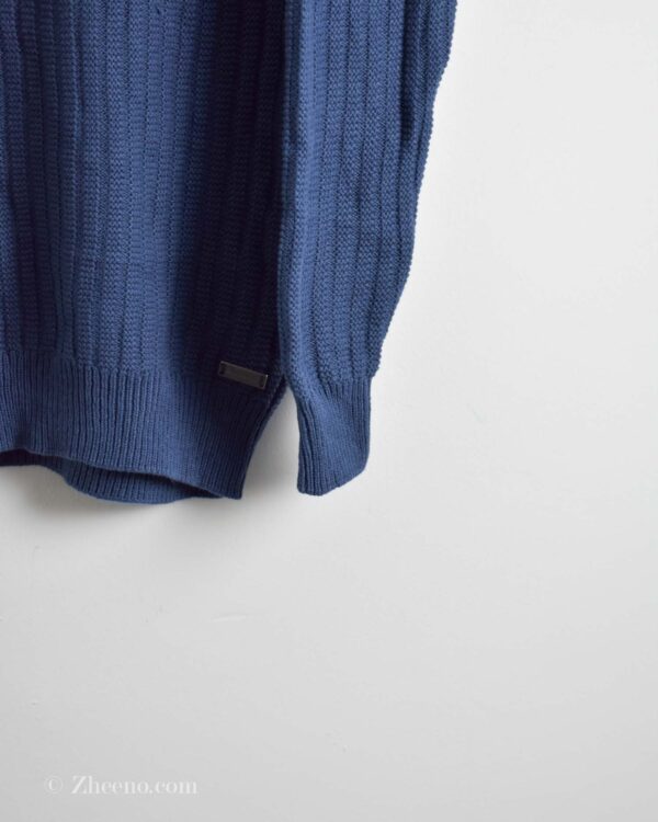 بافت یقه دار سرمه ای ساده Livergy